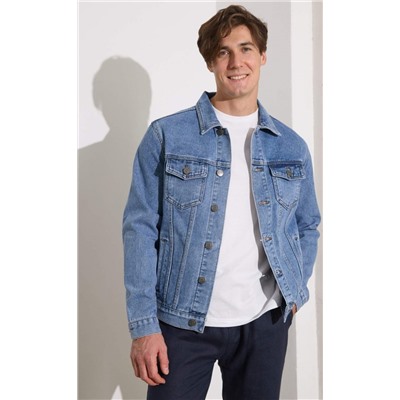 Куртка джинс P011-1336 middle blue