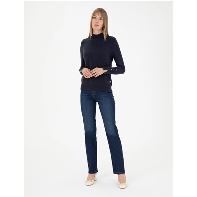 ВМС Blue Slim Fit Half Fisherman воротник свитер