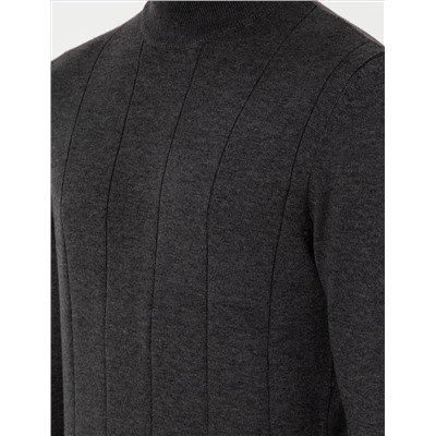 Anthracit melanj Slim Fit Half Fisherman воротник