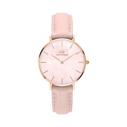Reloj de cuarzo de piel Petite 32 mm - Rosa y rosa dorado