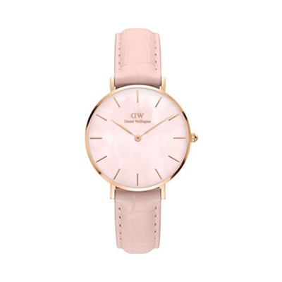 Reloj de cuarzo de piel Petite 32 mm - Rosa y rosa dorado
