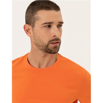 Orange Slim Fit Bicycle Nece Basic T -For