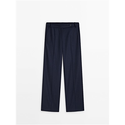 Pantalón traje recto azul marino