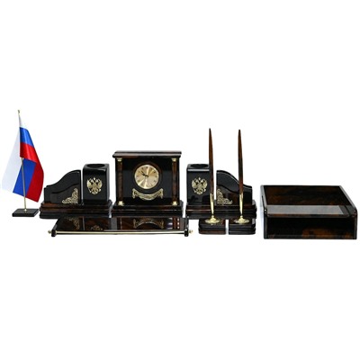 Настольный набор из обсидиана с лотком А4 770*450*190мм