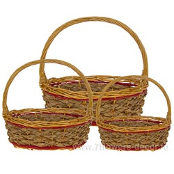 Набор корзин плетеных (ива), 37x30xH12/36 см, 31x25xH11/31 см, 26x18xH9/27 см, (3 шт)
