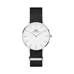 Reloj de cuarzo de poliéster Petite Cornwall - Negro y plateado