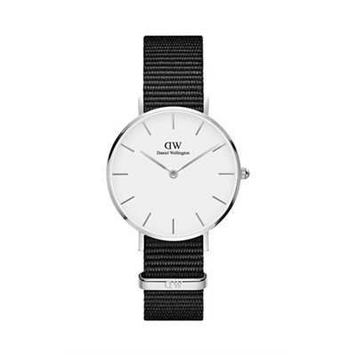 Reloj de cuarzo de poliéster Petite Cornwall - Negro y plateado