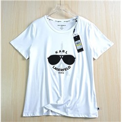 Хлопковая облегающая повседневная футболка KARL LAGERFEL*D ОРИГИНАЛ!