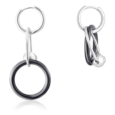 Pendientes Plump - plata plata con baño de rutenio - plateado
