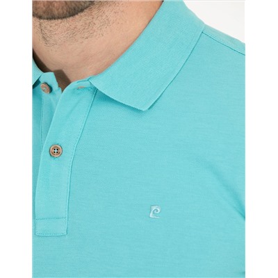 Blue Slim Fit Polo Yaka Basic T -Fork
