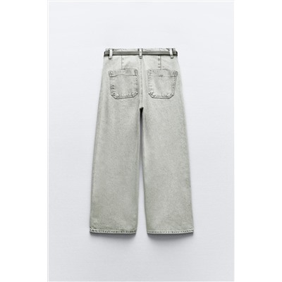 JEANS Z1975 WIDE LEG CROPPED TIRO ALTO CINTURÓN