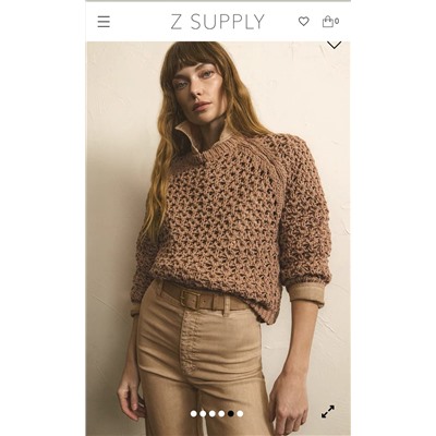 ОРИГИНАЛ!!! Свитер хлопок Z SUPPLY (только коричневый)