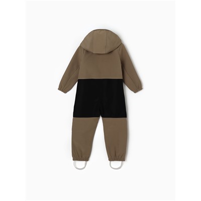 Комбинезон демисезонный для девочек MINAKU из Softshell на флисе, непромокаемый, хаки, рост 128 см