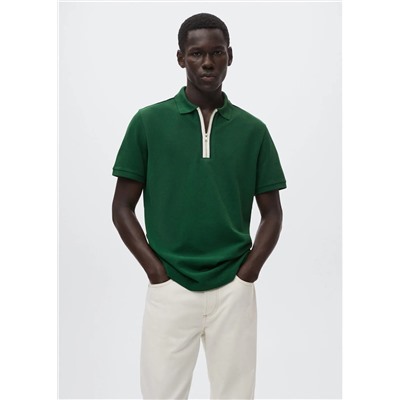 Polo cremallera contraste -  Hombre | MANGO OUTLET España