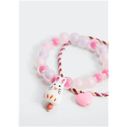 Set pulseras abalorios -  Niña | MANGO OUTLET España