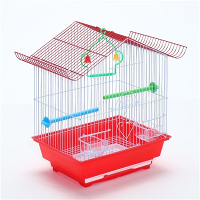 Клетка для птиц укомплектованная Bd-1/1d, 30 х 23 х 39 см, красная