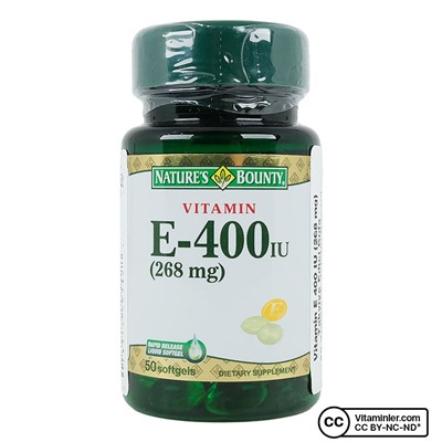Nature's Bounty Витамин Е 400 МЕ чистого d-альфа 50 капсул
