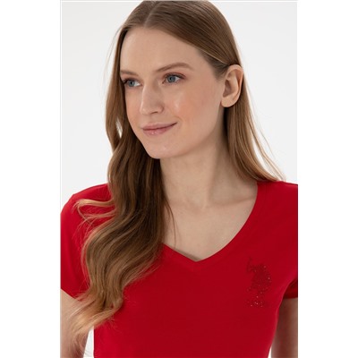 Женщина Red Basic T -Fish Surprise Discount в корзине