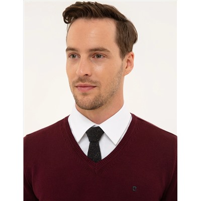 Bordeaux Slim Fit v Yaka Basic Knitwear Казах
