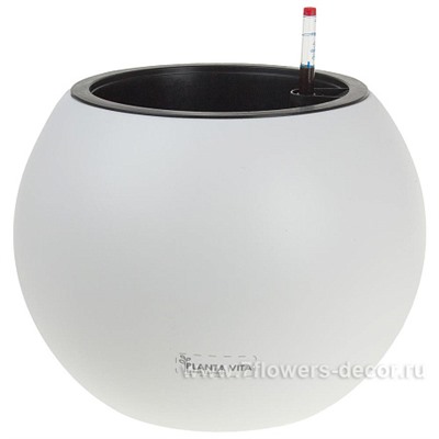 Кашпо PLANTA VITA "Ball Matt white" с автополивом (пластик), D34xH26 см