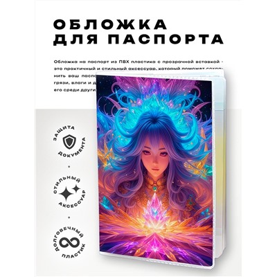 MOB-0688 Обложка для паспорта ПВХ Молодая колдунья