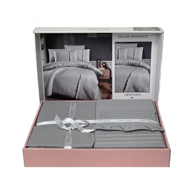 Постельное белье Карвен DELUXE ранфорс евро Sweetness grey (Акция)