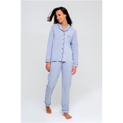 Костюм домашний с брюками и рубашкой 340BLU