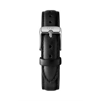 Reloj de cuarzo de piel Petite Sheffield - Negro y plateado