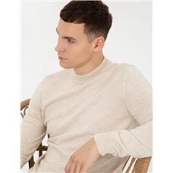 Крем melanj Slim Fit Half Fisherman воротник базовый трикотажный свитер