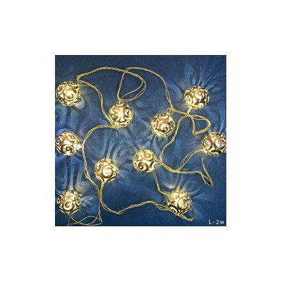 Гирлянда светодиодная 2 м 10 LED Шарики / GT603 /уп 100/