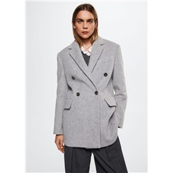Abrigo lana cruzado -  Mujer | MANGO OUTLET España