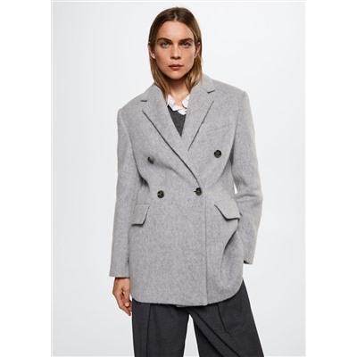 Abrigo lana cruzado -  Mujer | MANGO OUTLET España