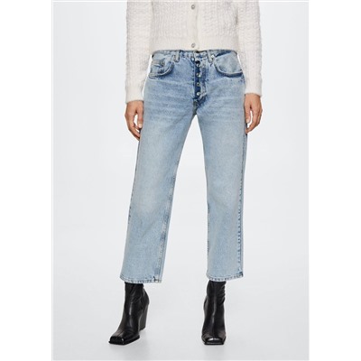 Jeans rectos crop -  Mujer | MANGO OUTLET España