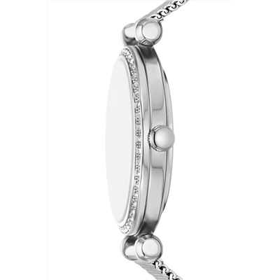 Reloj de cuarzo de acero - Plateado y blanco