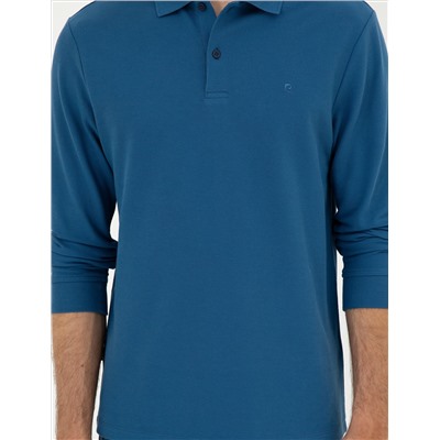 Открытая темно -синие Slim Fit Basic Whothirt
