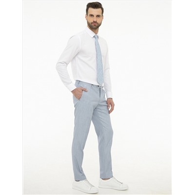 Светло -голубой бывший. Тканевые штаны Slim Fit