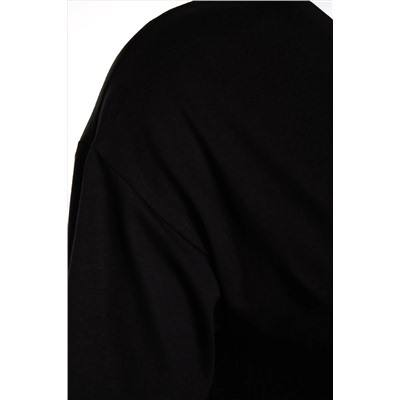 Черный воротник подробный вязаный футболка TBBSS22TS0877