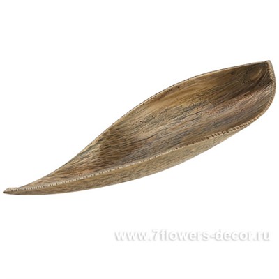 Блюдо декоративное "Лист" (металл), 35x12xH5 см