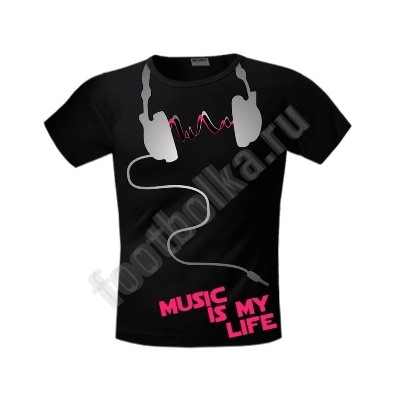 Футболка FREEdom "Music is my Life" светится в УФ