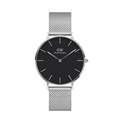 Reloj de cuarzo de acero Sterling 36 mm - Plateado y negro
