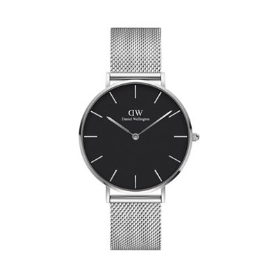 Reloj de cuarzo de acero Sterling 36 mm - Plateado y negro