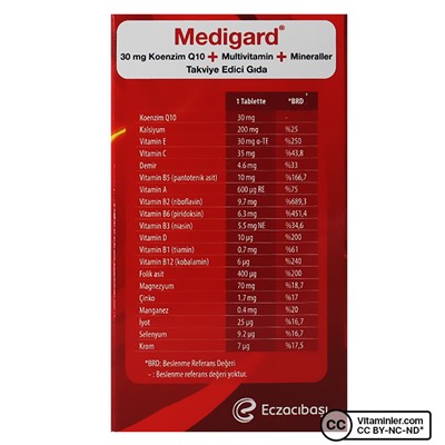 Eczacıbaşı Medigard Витаминно-минеральный комплекс CoQ10 30 таблеток