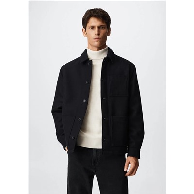 Chaqueta lana bolsillos -  Hombre | MANGO OUTLET España