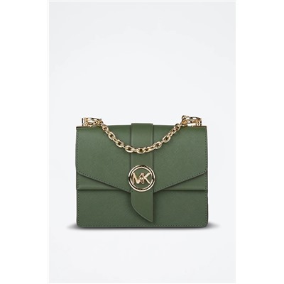 Bandolera de piel - Verde