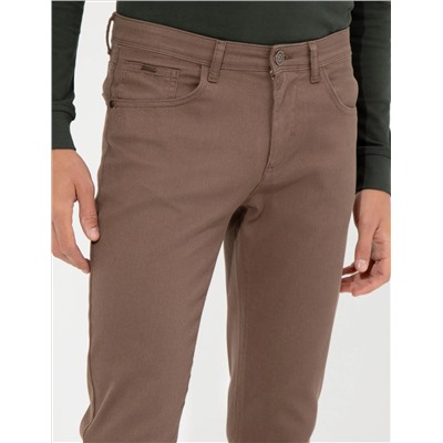 Brown Slim Fit Canvas Bloys