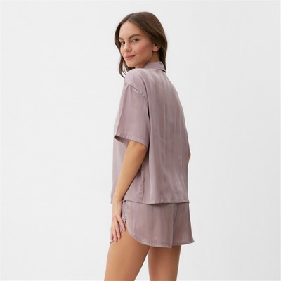 Пижама женская (рубашка и шорты) KAFTAN "Полоса" размер 44-46, розовый