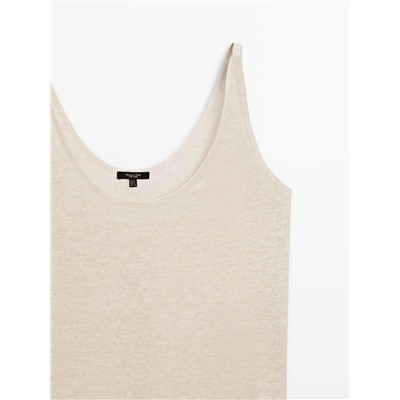 100% linen melange top