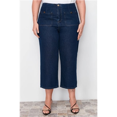 Blue Culotte Fit Denim Jeans TBBSS24CJ00021