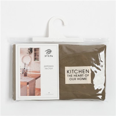 Дорожка на стол Этель Kitchen 40×150 см, зелёная, 100% хлопок, саржа 220 г/м²