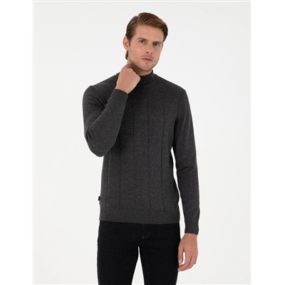 Anthracit melanj Slim Fit Half Fisherman воротник